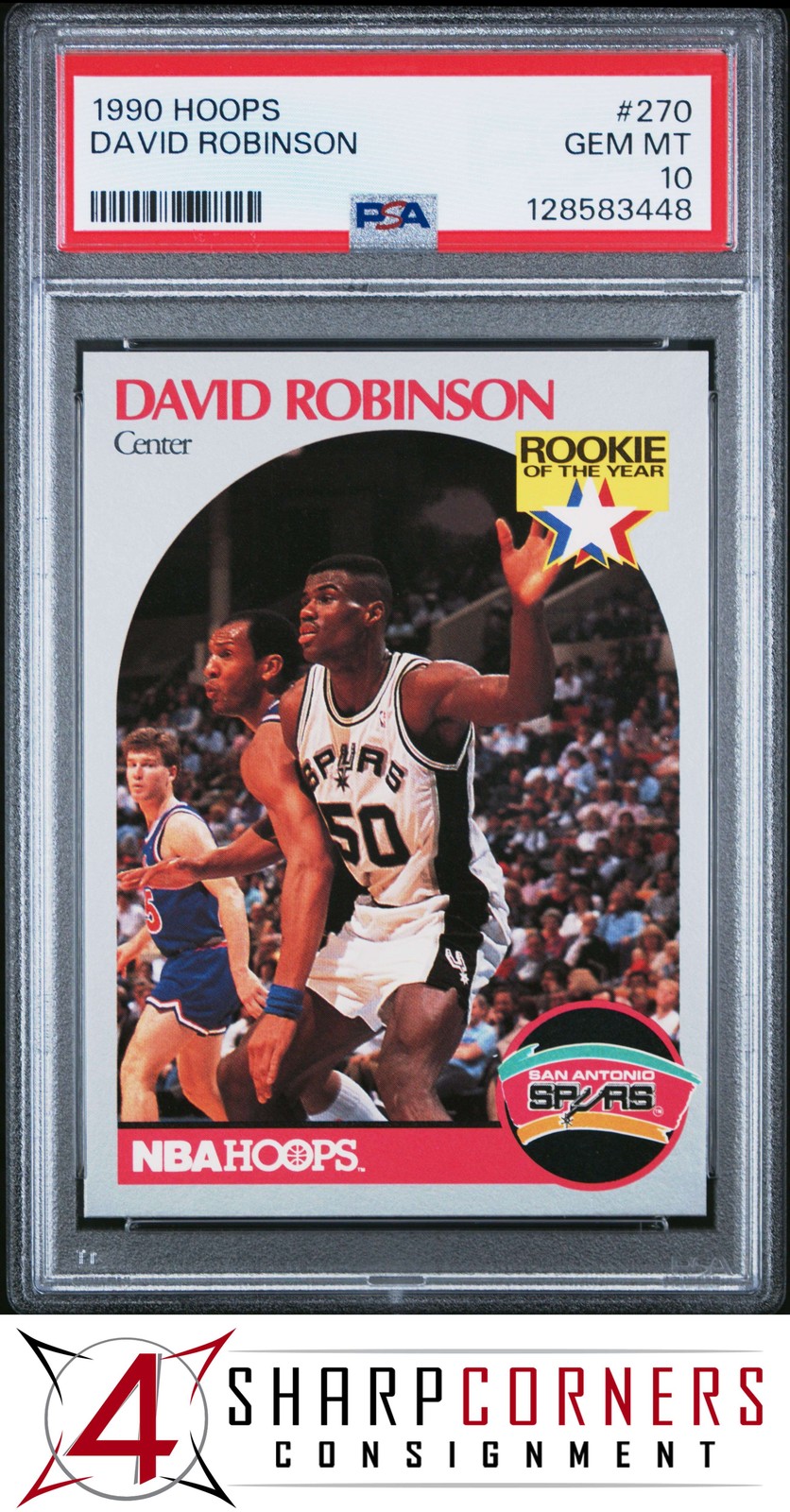 1990 HOOPS #270 DAVID ROBINSON SPURS HOF (ROOKIE) PSA 10