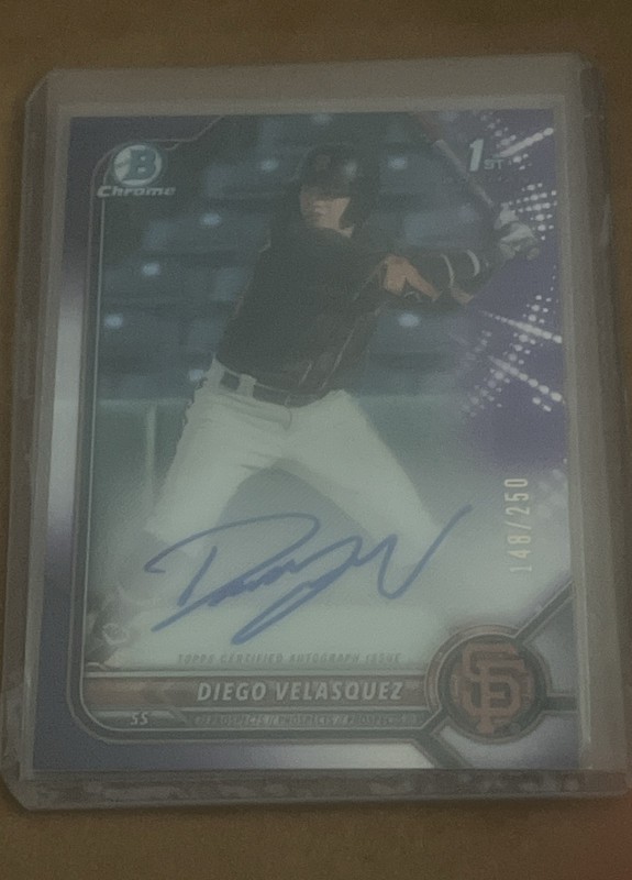 2022 Bowman Chrome - Prospect Autographs Diego Velasquez Purple 148/250
