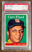 1958 Topps #464 CURT FLOOD RC - St. Louis Cardinals - PSA 6 EX-MT