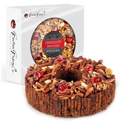 Delicious Chocolate Fruitcake with Real Fruit, Nuts, and Cherries - 32 oz