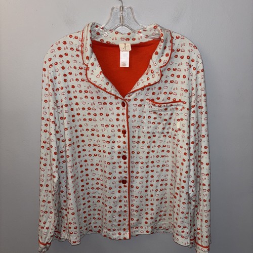 Munki Munki Women’s Fall Apple Print Pajamas 2 Piece Set Pants Top SzL Lounge - Bild 3 von 14