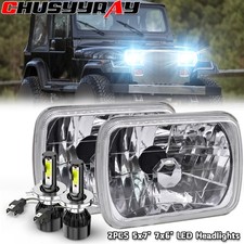 7x6" 5x7 INCH Square LED Headlight Hi/Lo Beam for For Jeep Wrangler YJ Chevy S10