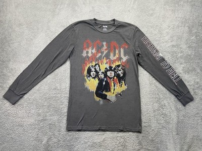 AC/DC Shirt Mens Small Gray Highway To Hell Long Sleeve Band Rock & Roll Retro