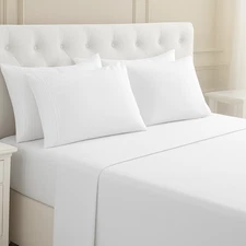 6 Piece Bed Sheet Set 1800 Series Microfiber Comfort Deep Pocket Hotel Bed Sheet