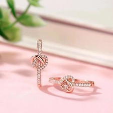 1Ct Round Cut Lab-Created Diamond Huggie Hoop Earrings 14K Rose Gold Plated
