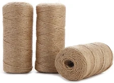Jute Twine String Hemp Rope - 984 Feet 2mm 3ply Natural Burlap Cord Rolls 3 Pcs