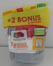Vtg Fruit of the Loom Boys Boxer Briefs Underwear 7 Pack Size Small 6-8 NEW 2015