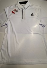 Reebok Polo Shirt - S/S Stark White Moisture Wicking - Casual