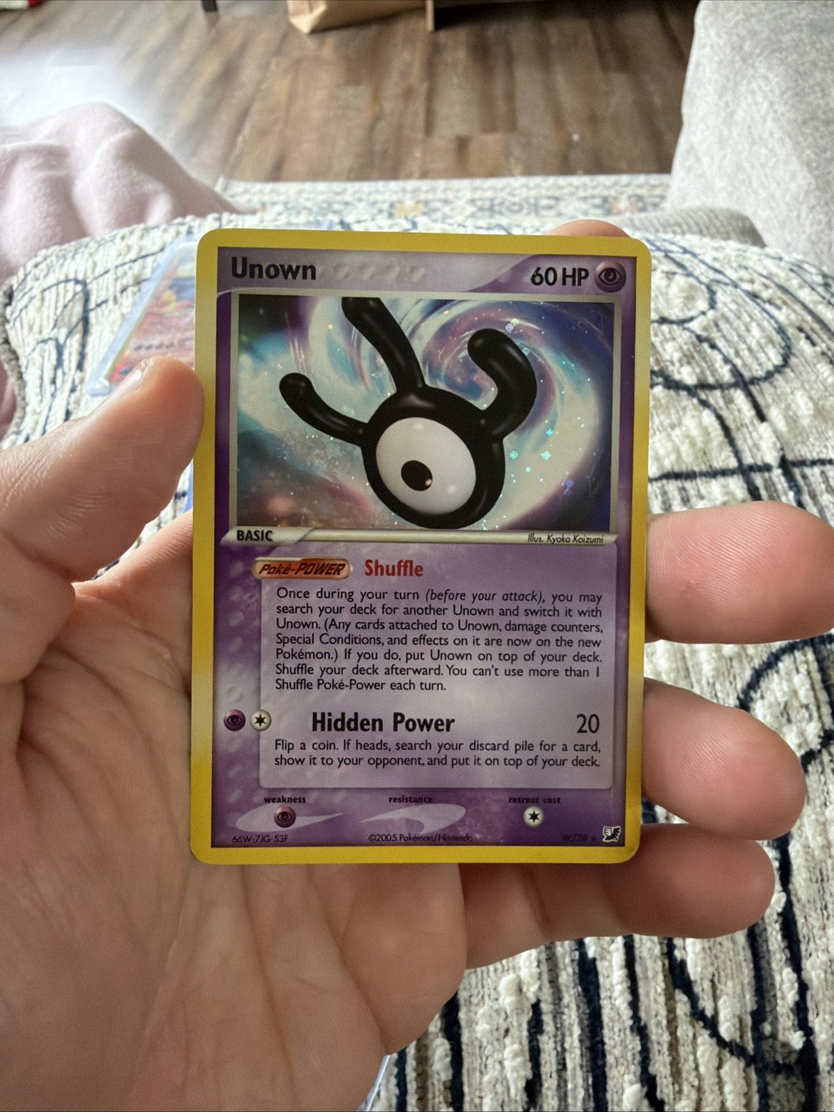 Pokemon TCG - Unown W/28 Holo Rare ex Unseen Forces Very MP