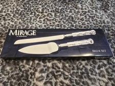 Vintage Bride Set Cake Knife And Server Acrylic Handles By Mirage