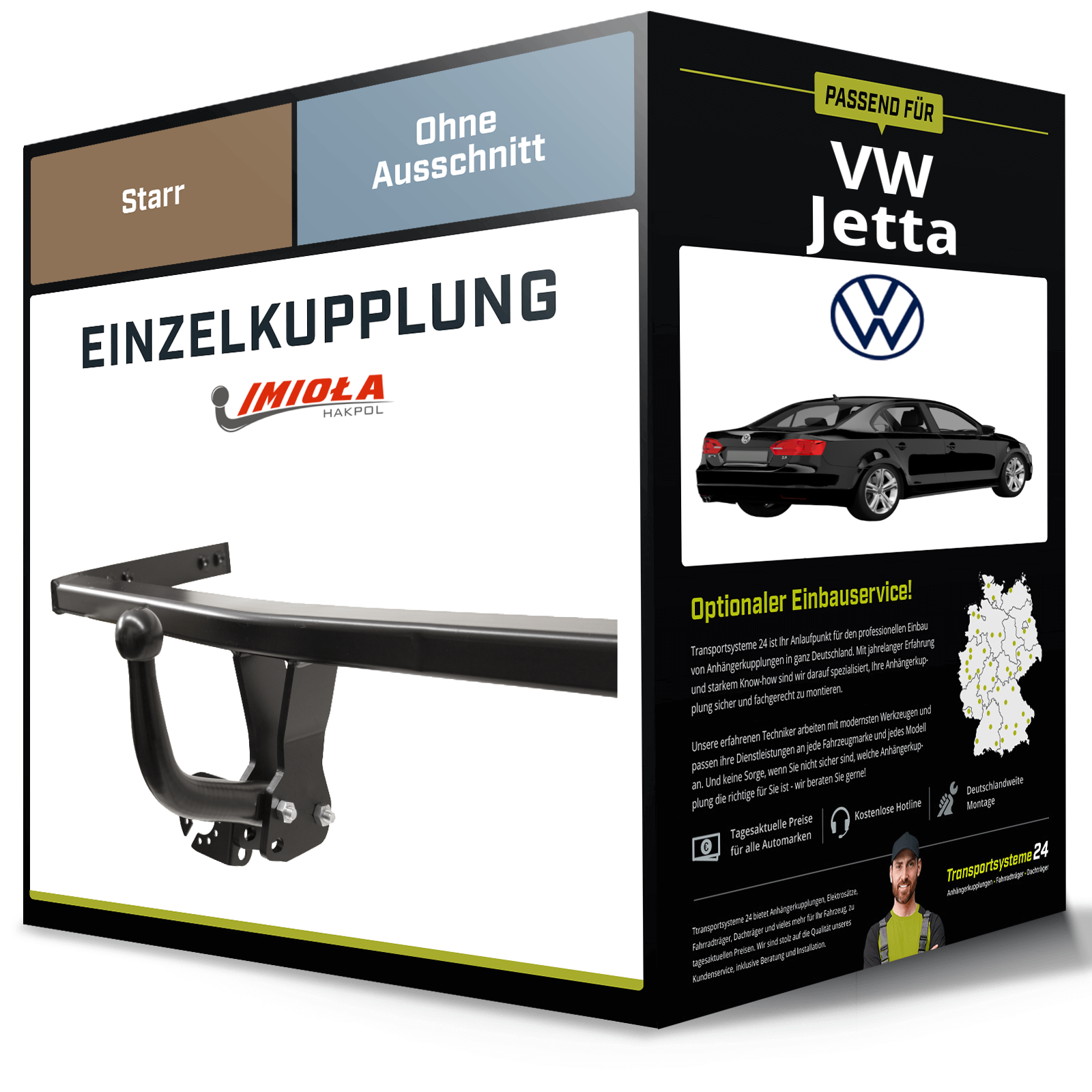 Starre AnhäNgerkupplung FüR Vw Jetta 2008-2018 Iv Typ 162/163 Imiola Hak-Pol Neu-image