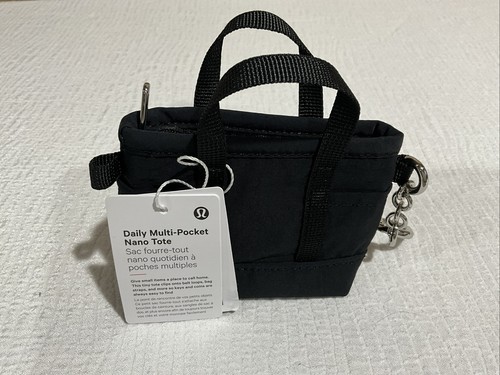 Lululemon Daily Multi Pocket Nano Tote Bag Clip On LU9C21S Black New NWT - Picture 8 of 12