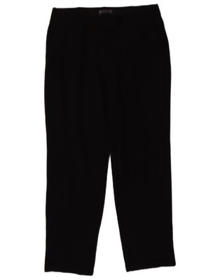 Marks & Spencer Damen Gerade Chino Hose UK 14 Large W34 L27 Schwarz CL18
