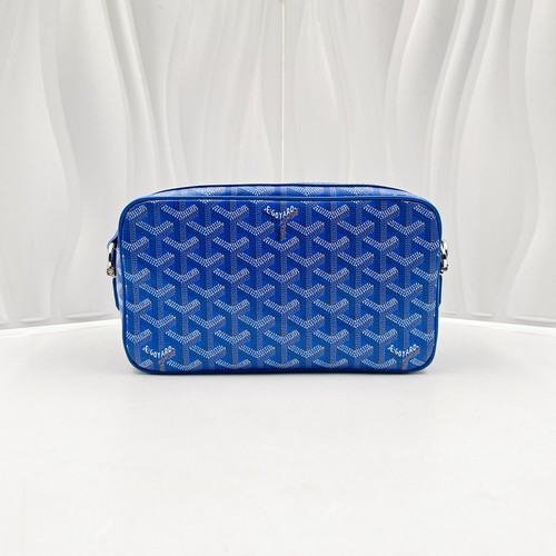 Goyard Cap Vert PM Shoulder Bag Canvas Leather Blue