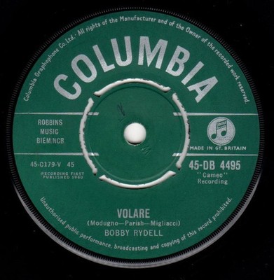 Bobby Rydell - Volare - Used Vinyl Record 7 - G8100z