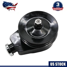 For SBC BBC Chevy Black Style Power Steering Pump with Double Groove Pulley
