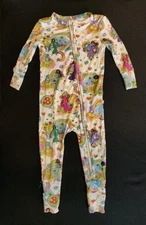 Posh Peanut Barbie Groovy 70's Rainbow One Piece Sleeper Romper Zip 9-12 Months