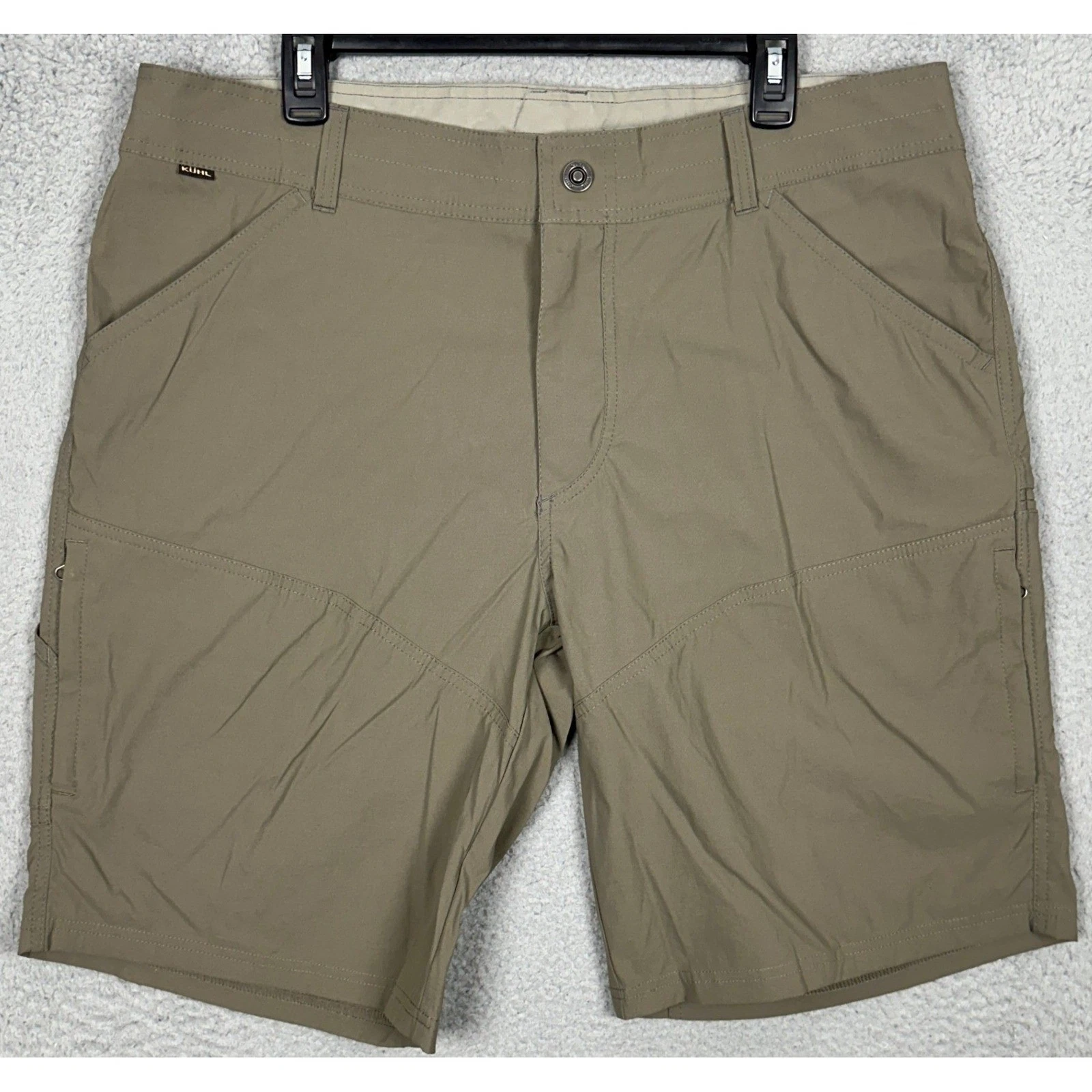 Kuhl Renegade Shorts Mens 38 Olive Green Hiking Cargo Outdoor Camping Stretch