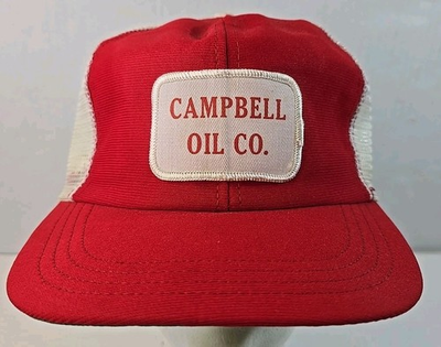 #ad Vintage Campbell Oil Company Service Station Trucker Hat Patch Mesh Snapback $14.99