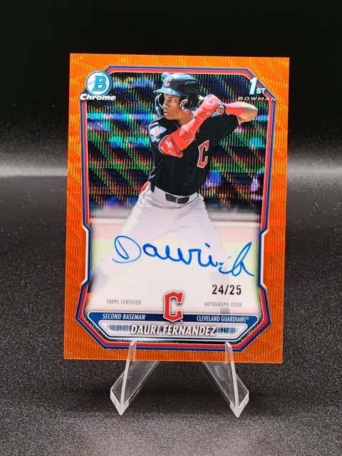2026 BOWMAN 1ST DAURI FERNANDEZ CHROME AUTO ORANGE WAVE REFRACTOR /25