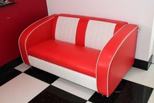 American 50s Diner Furniture 50s Style Retro Red/White Sofa