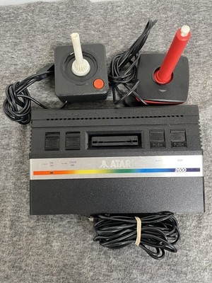 Atari 2600 Jr Console w/ Controllers Super Stik Joystick Tested