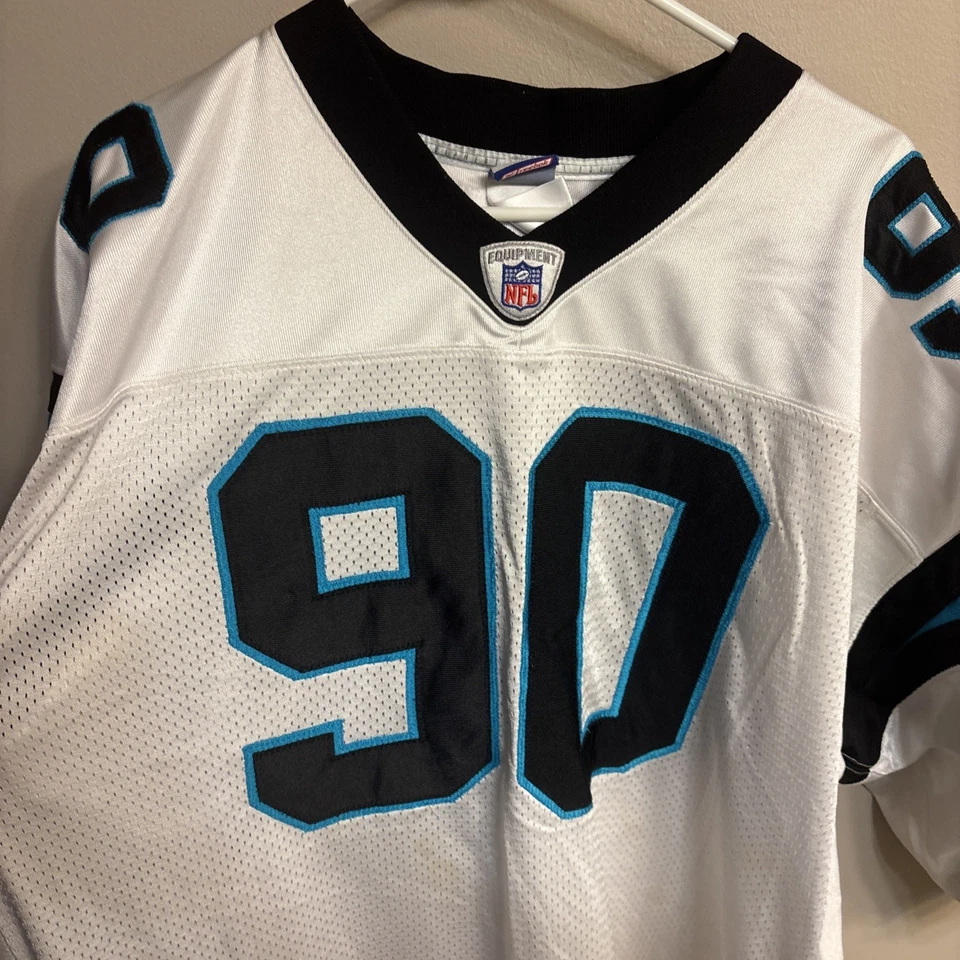 Camiseta deportiva auténtica Julius Pepper #90 Carolina Panthers On Field Reebok 56 XXL HOF Foto 2 de 4