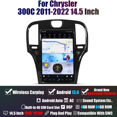 14.5'' Android 13.0 Tesla Style Car GPS Navigation For Chrysler 300C 2011-2019