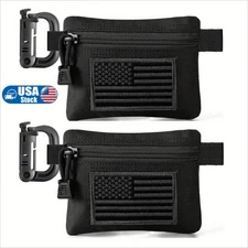 EDC Molle Pouches 2 Pack - Compact Multi-Use for Tools/Keys/Cards + Waist Pack