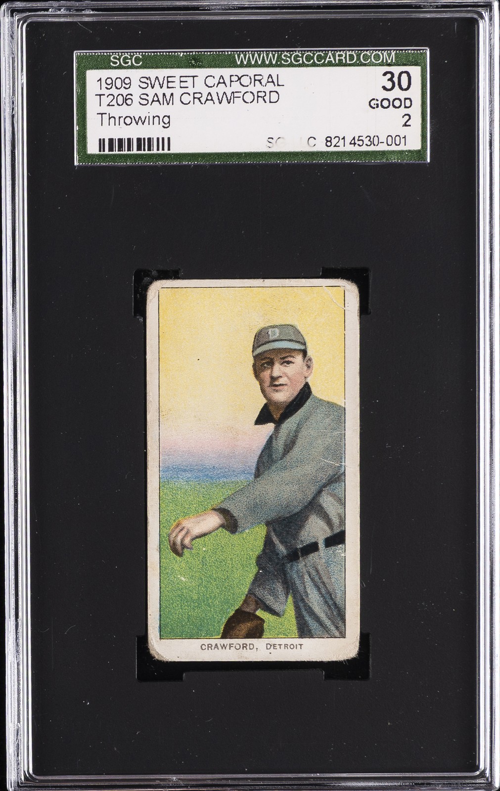 1909 SWEET CAPORAL THROWING #T206 SAM CRAWFORD SGC 2