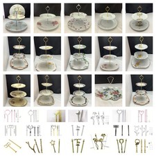 VINTAGE CHINA CAKE STAND  - CHOICE OF PRETTY CAKE  PLATES & STAND FITTINGS