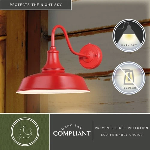 Vaxcel Lighting T0368 Dorado 1 Light 11-1/2" Tall Outdoor Wall - Red with Inner - Picture 6 of 12