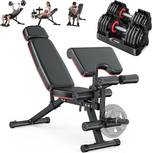 Dumbbell réglable 55/80LB W/ Ensemble de salle de gymnastique à la maison