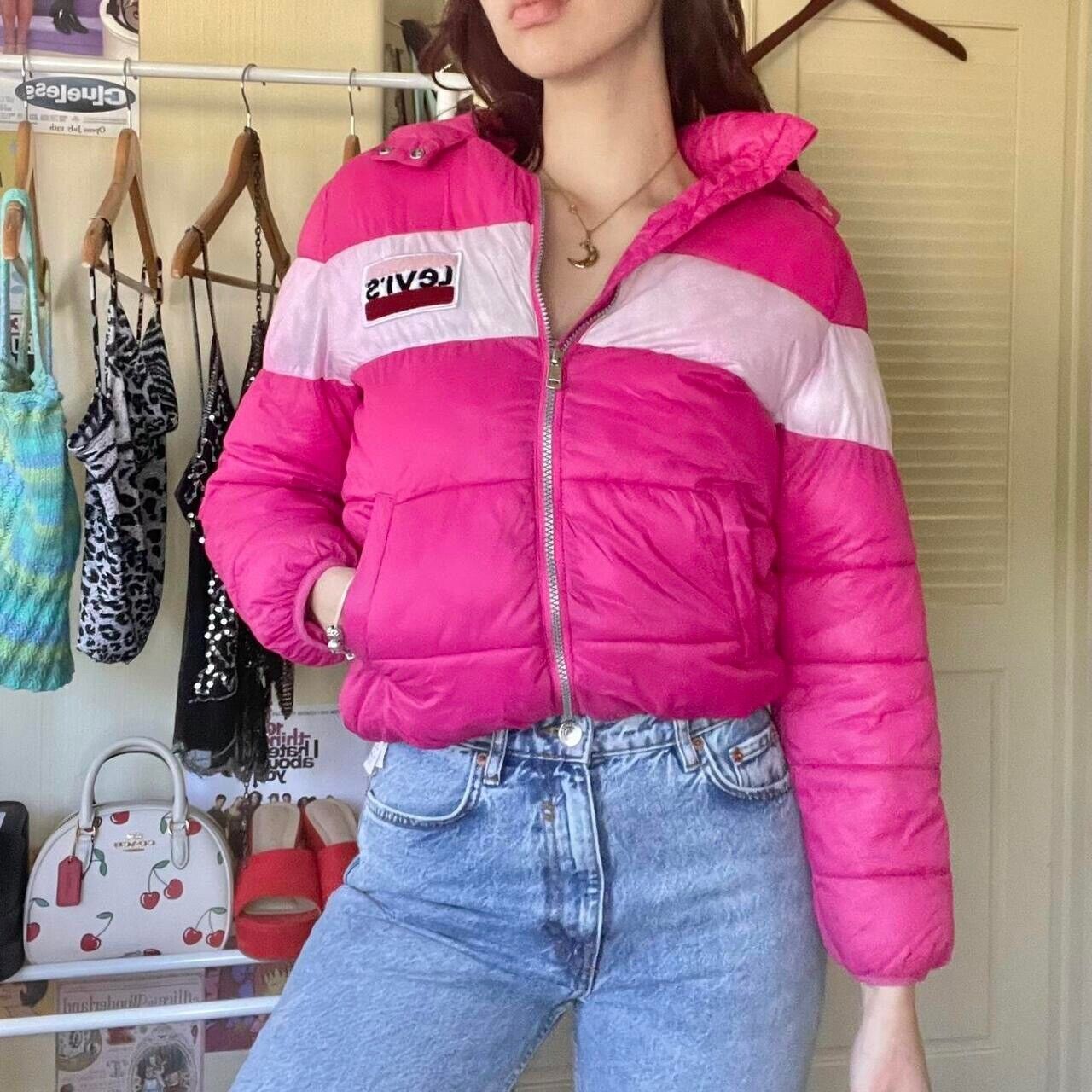 Levis pink puffer jacket - image 1
