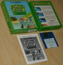 THE FAMOUS FIVE ON A TREASURE ISLAND Commodore Amiga ~ as Lankhor ~ BOXED ~ RARE