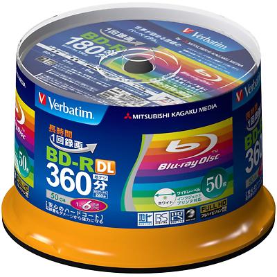 Verbatim 50 BD-R DL 50GB 6x Speed Original Packaging Printable Blu-ray Tracking