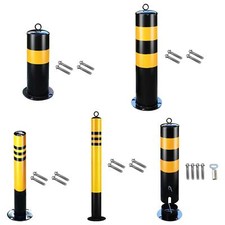 Metal Safety Bollard Parking Barrier Simple Assembly Traffic Warning Column