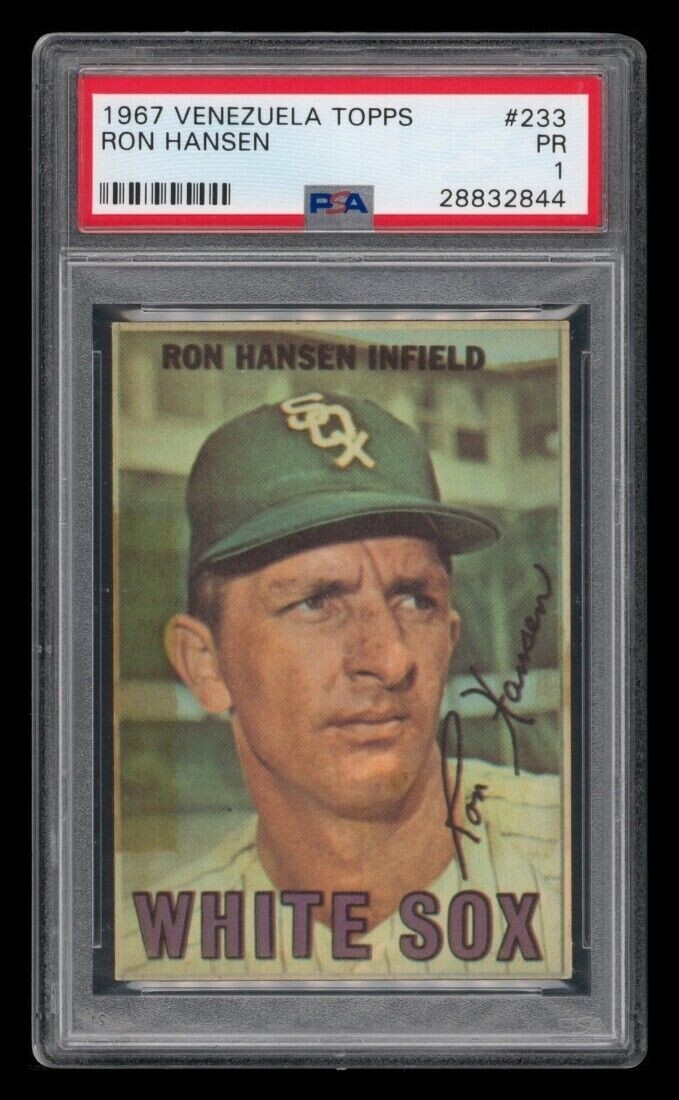 Ron Hansen #233 Baseball Cards 1967 Venezuela Topps trading card — raw and PSA graded price guide