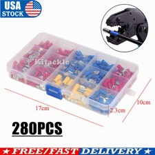 280Pcs Spade Crimp Terminal Set Insulated Electrical Wire Connector Assorted Kit