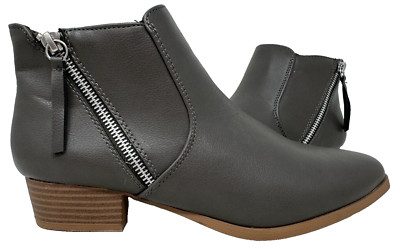 Croft & Barrow Women's Batter Stone Zip Up Fashion Ankle Boots Gry Size:9.5 91XY