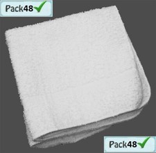 48 New White Bath WASHCLOTHS 12X12 1 lb 100 Cotton Hemmed, Economy Grade, V2110