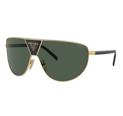 Prada PR 69ZS Sunglasses Gold and Black Green 137mm New 100