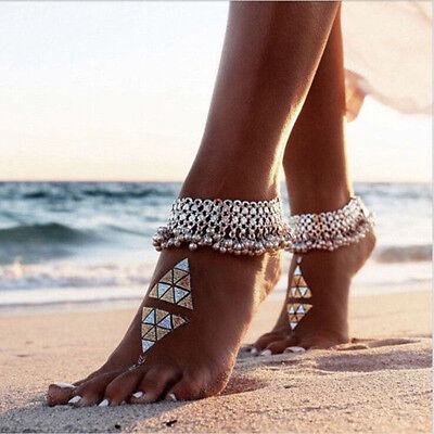 Bohemian Bells Round Anklet Foot Chain Tassel Beach Barefoot Sandals Beach Ankle 