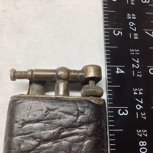 VINTAGE LIGHTER POCKET FIRE 🔥 OLD England DUNHILL BROWN LEATHER ?? 20s 143752# - Picture 22 of 23
