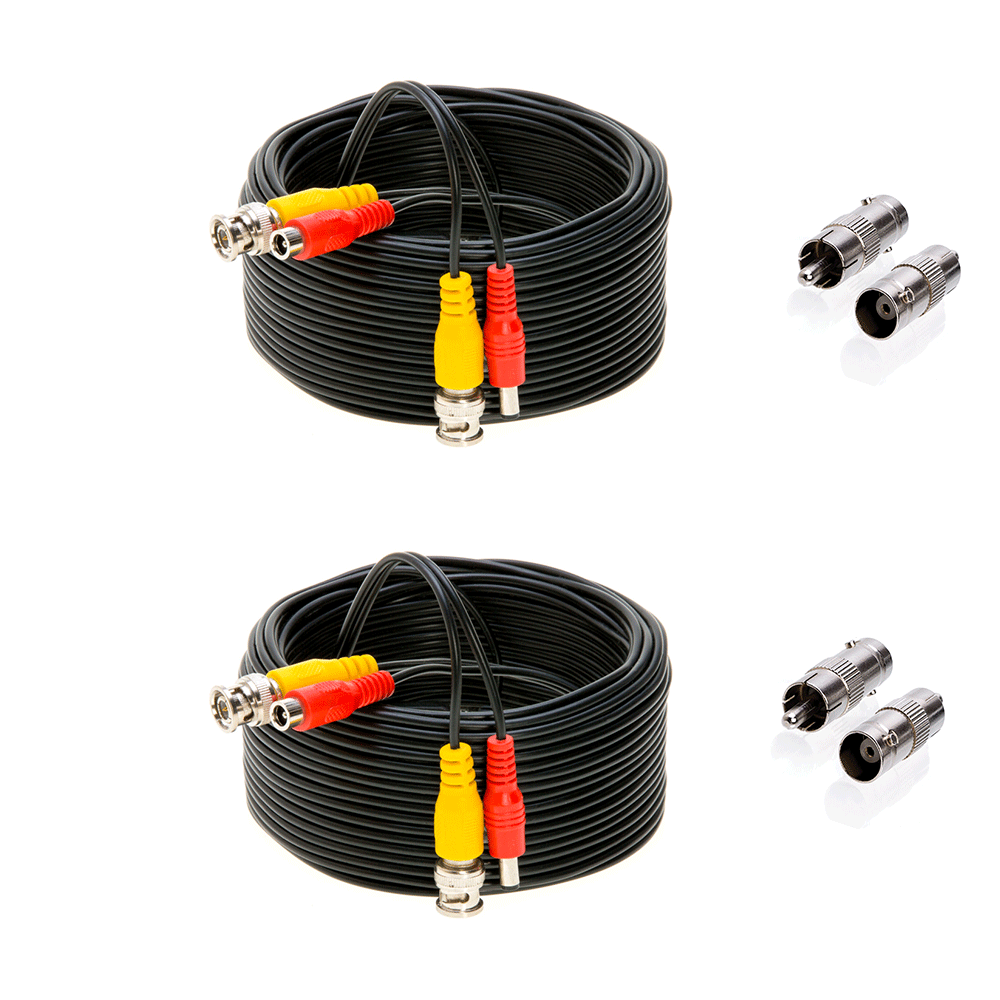 x 100FT Video Power Cable BNC DC Security Camera RCA DVR Cord for CCTV