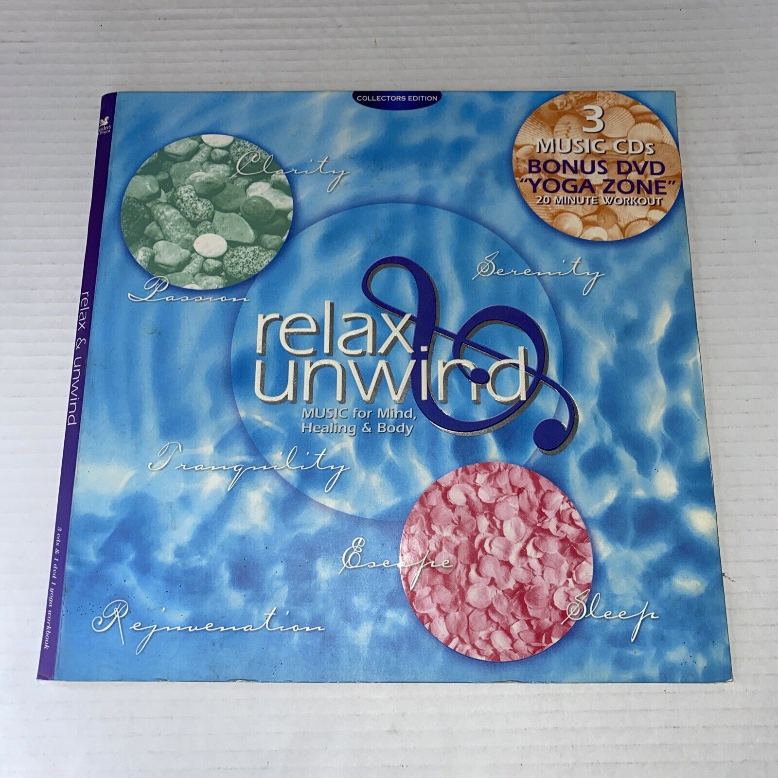 Reader's Digest Relax & Unwind 3 Music CDs Yoga Relaxation Workout NO DVD