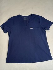 Figs Technical Collection Catarina Scrub Top Womens XL Navy Blue One-Pocket