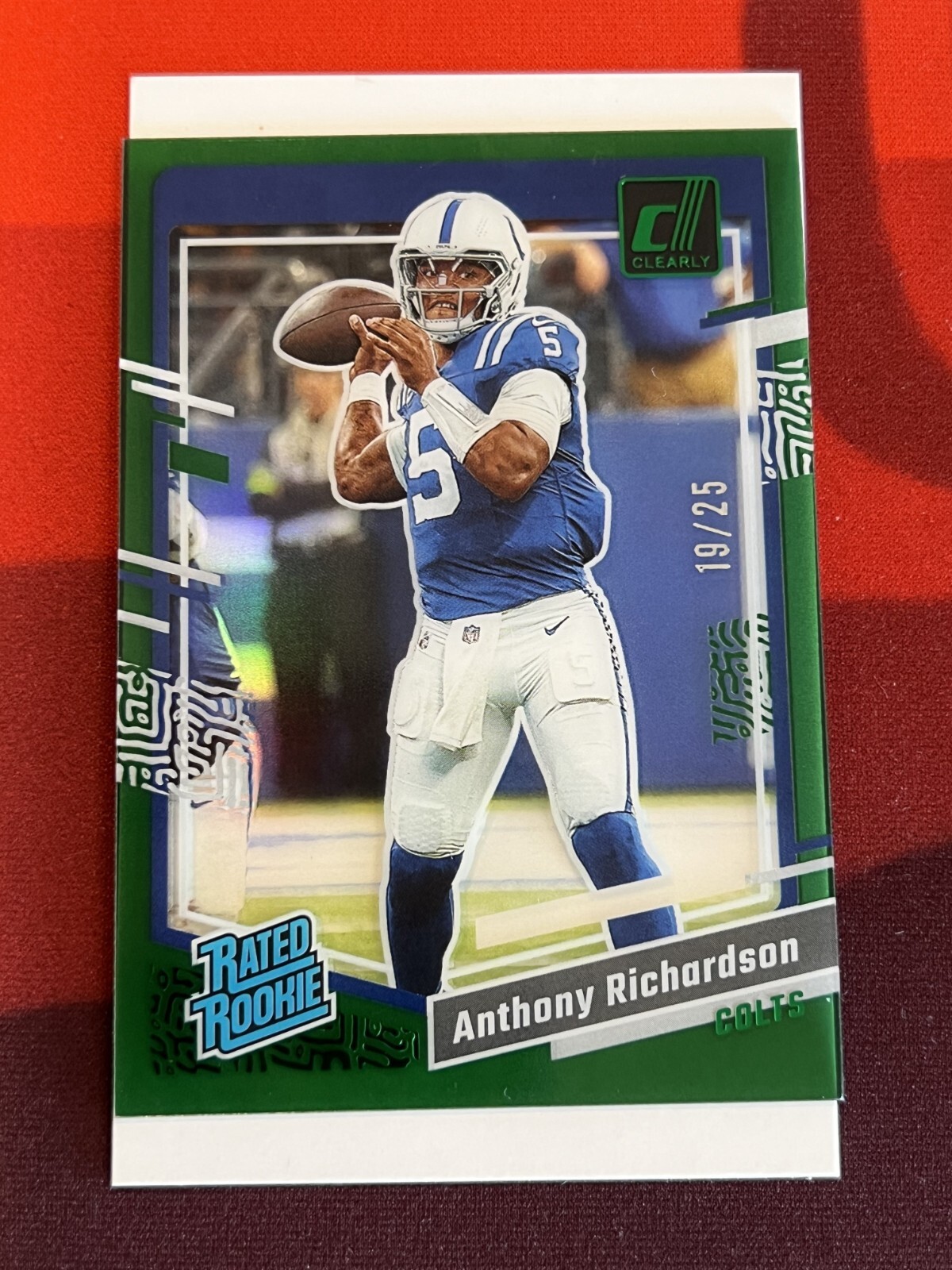 2023 Panini Clearly Donruss - Rated Rookie Anthony Richardson #52 Green /25 (RC)