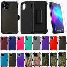 For iPhone 12 12 Mini Pro Max Shockproof Defender Case with Screen Belt Clip