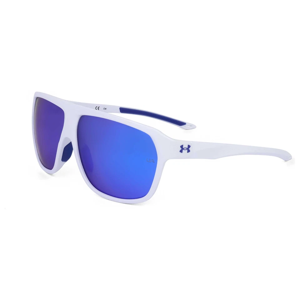 Gafas de sol Under Armour unisex 62 mm blanco mate azul UADOMINATE-WWK-62